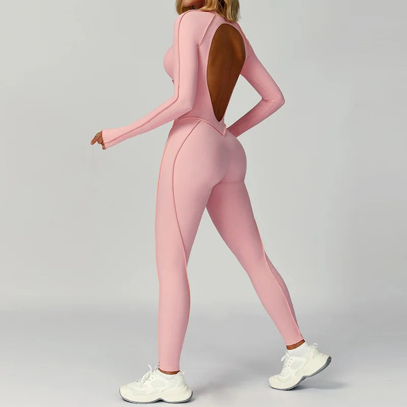 Hollow-Back Yoga Jumpsuit