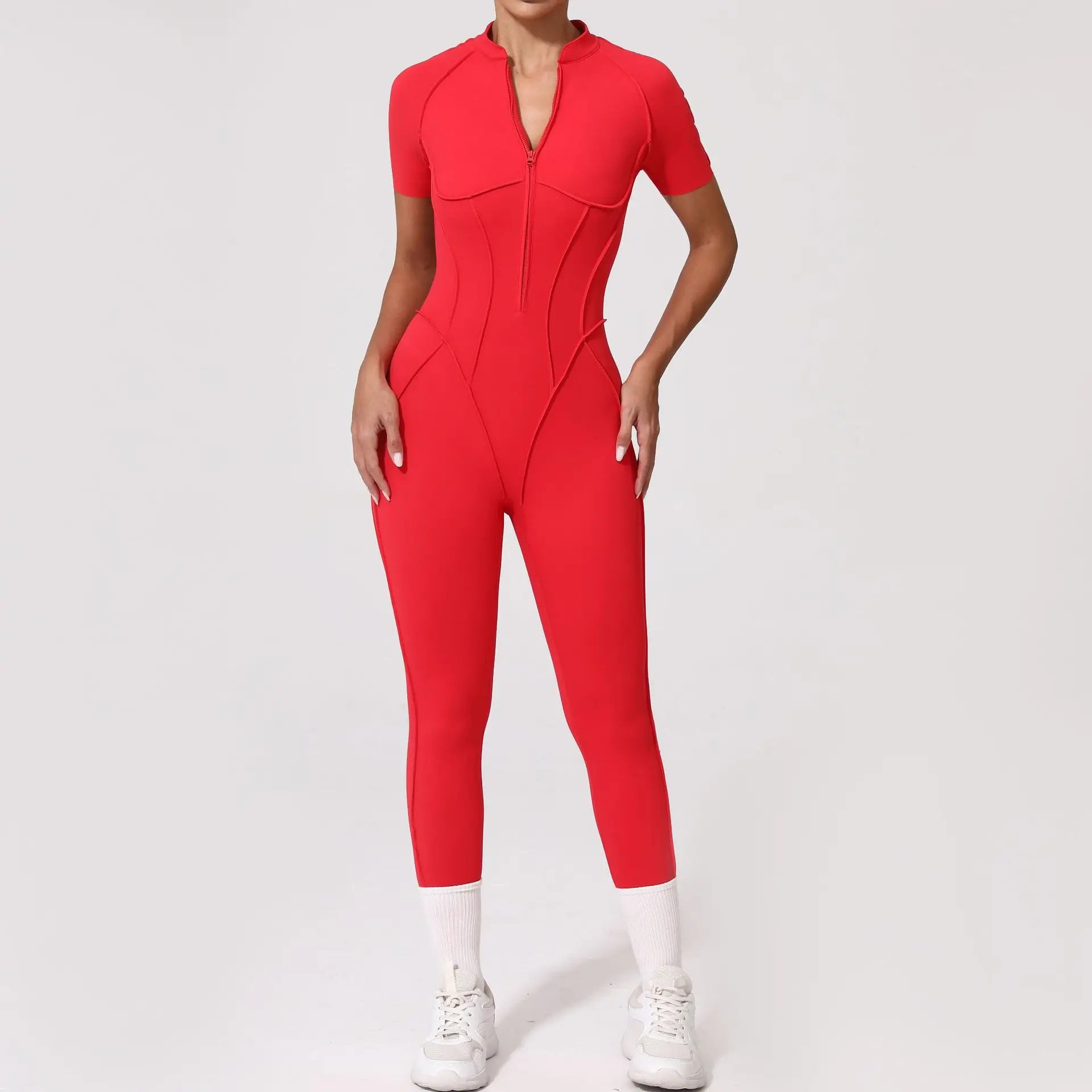 Seamless Backless Zipper Jumpsuit