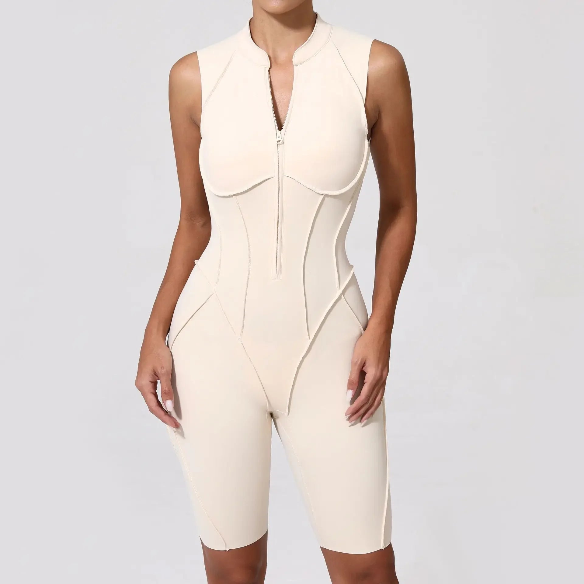 Seamless Backless Zipper Jumpsuit