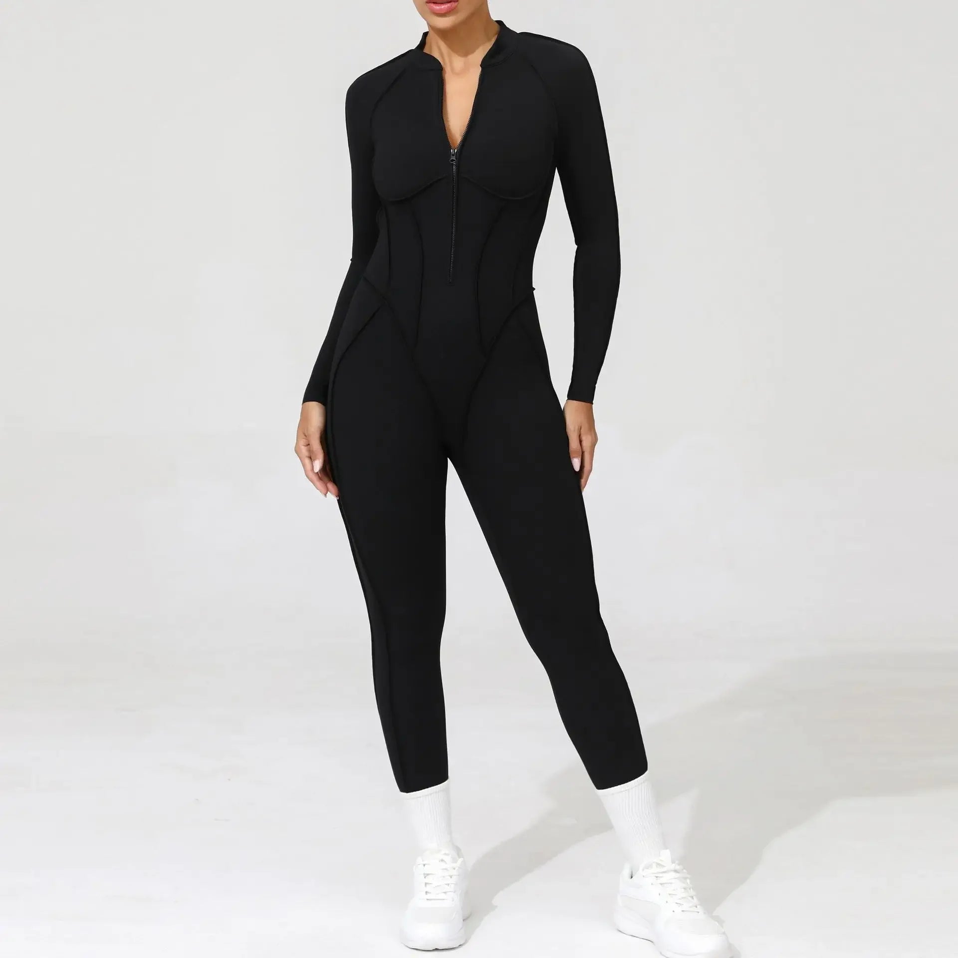 Seamless Backless Zipper Jumpsuit