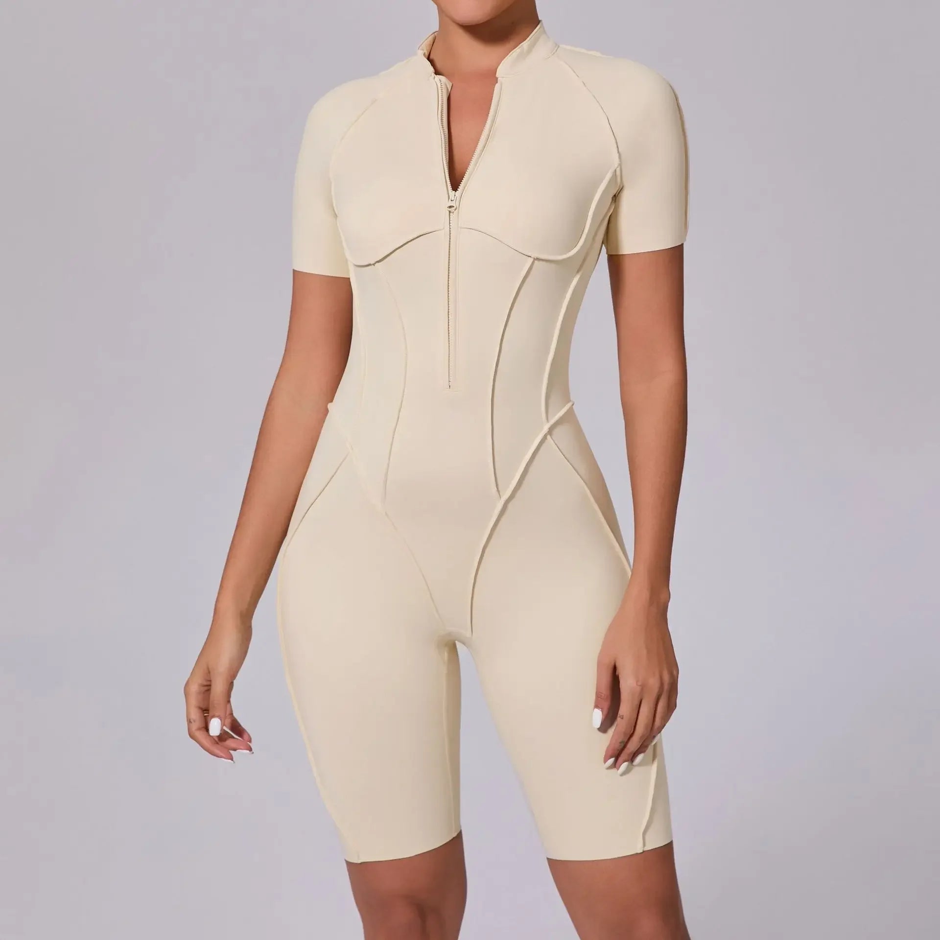 Seamless Backless Zipper Jumpsuit