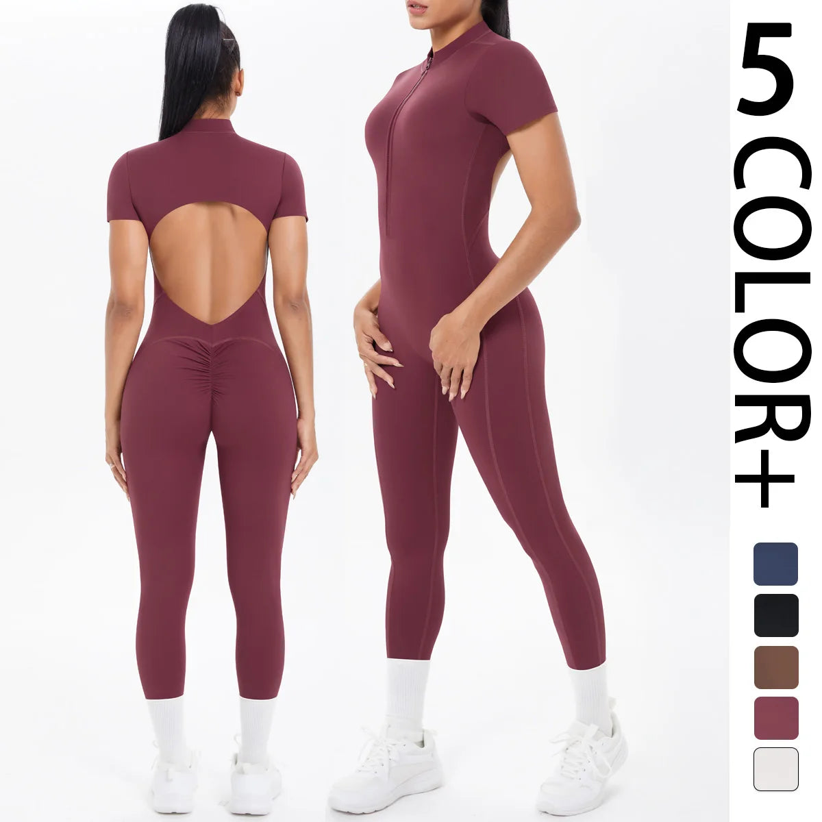 Backless Fitness Jumpsuit