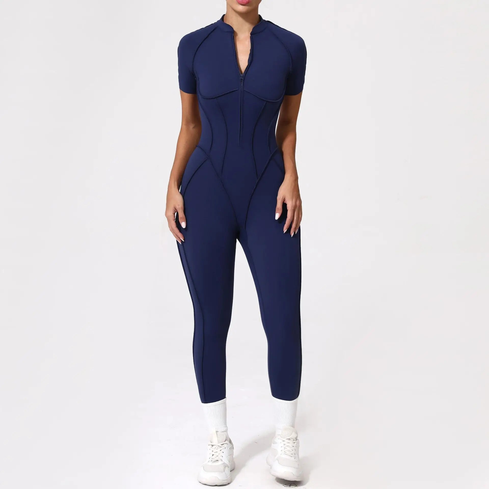 Seamless Backless Zipper Jumpsuit