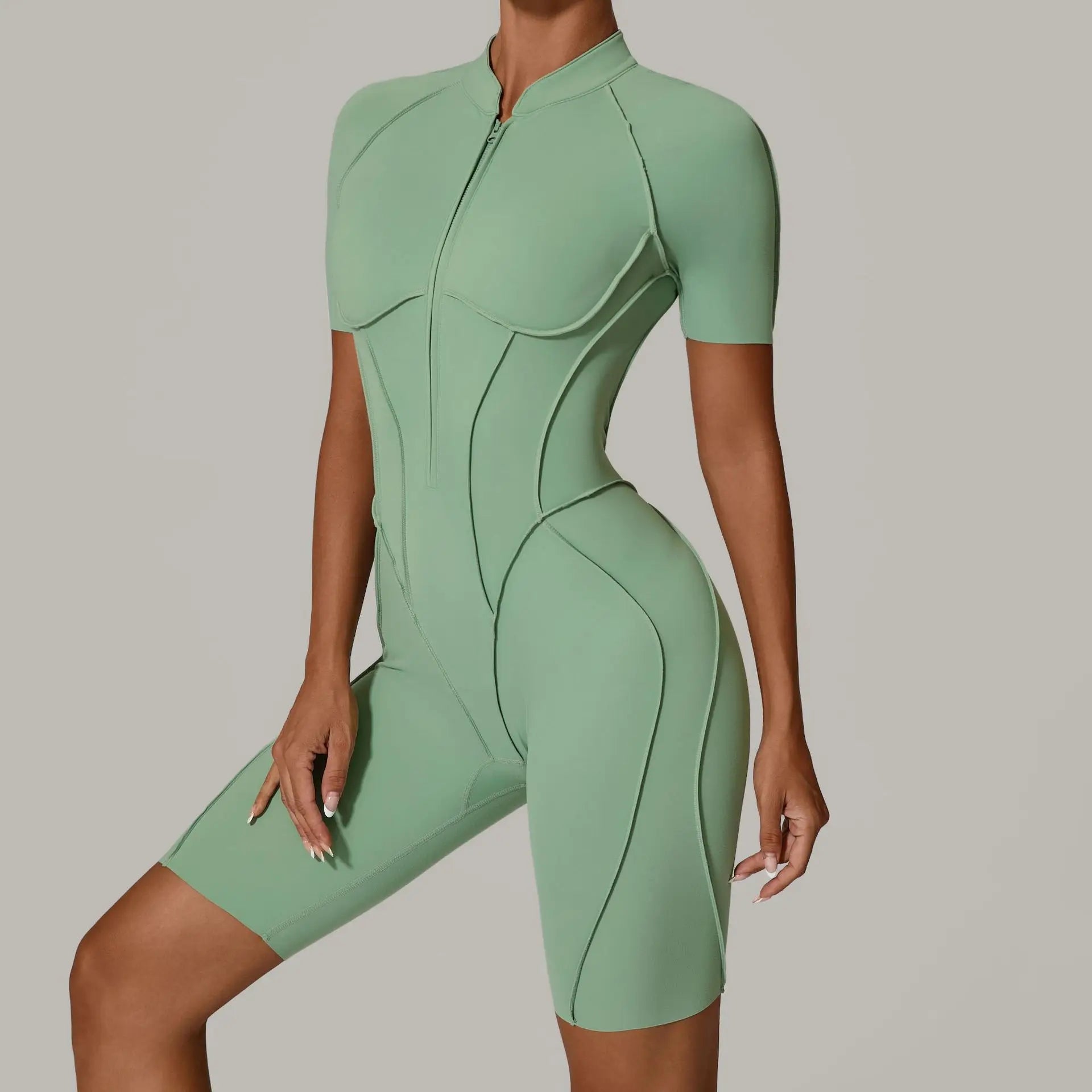 Seamless Backless Zipper Jumpsuit