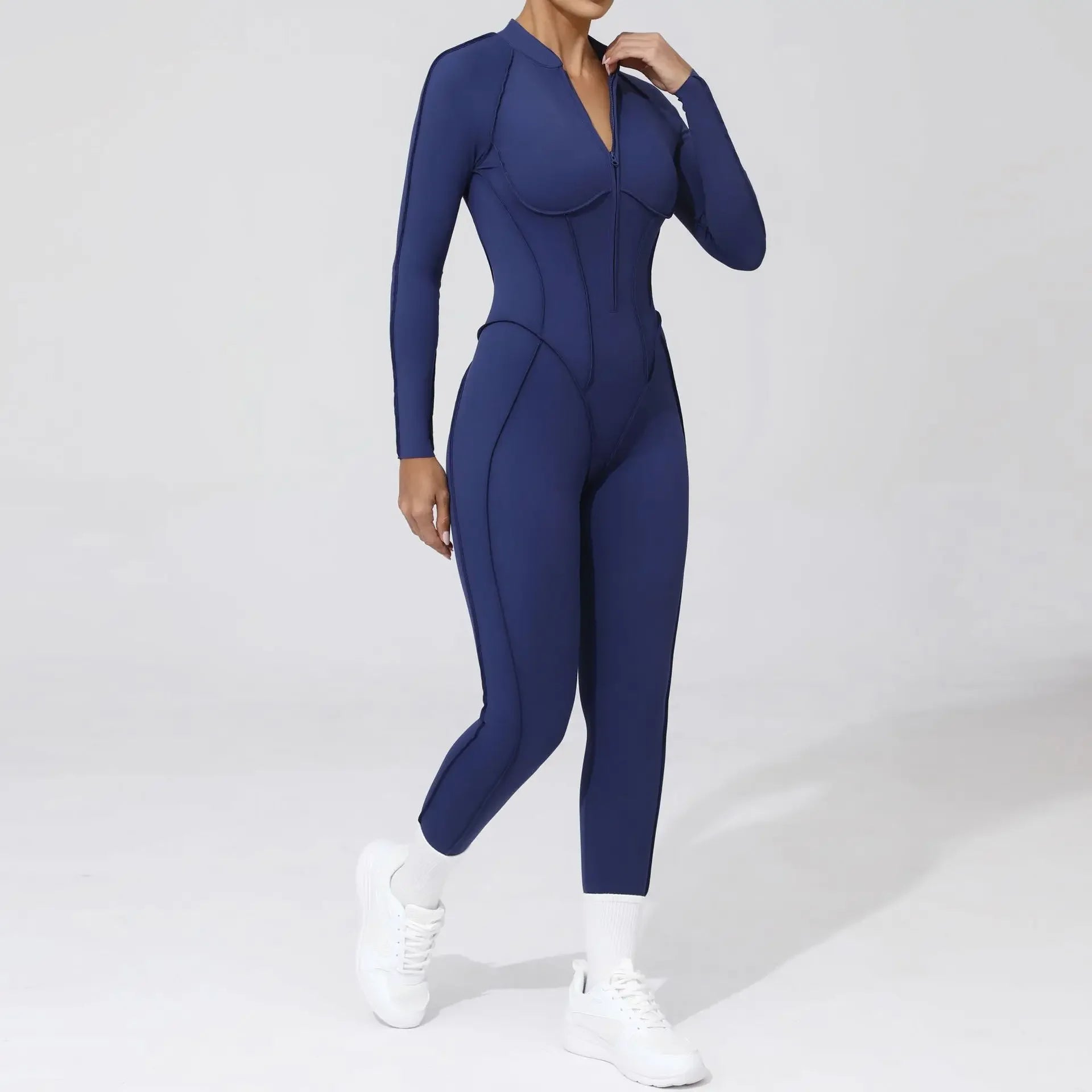Seamless Backless Zipper Jumpsuit