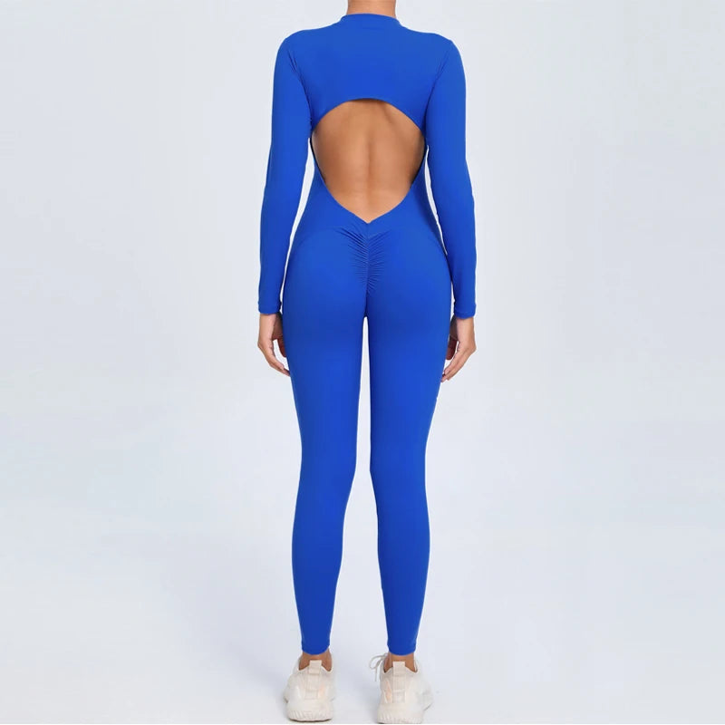 Long Sleeve Backless Jumpsuit