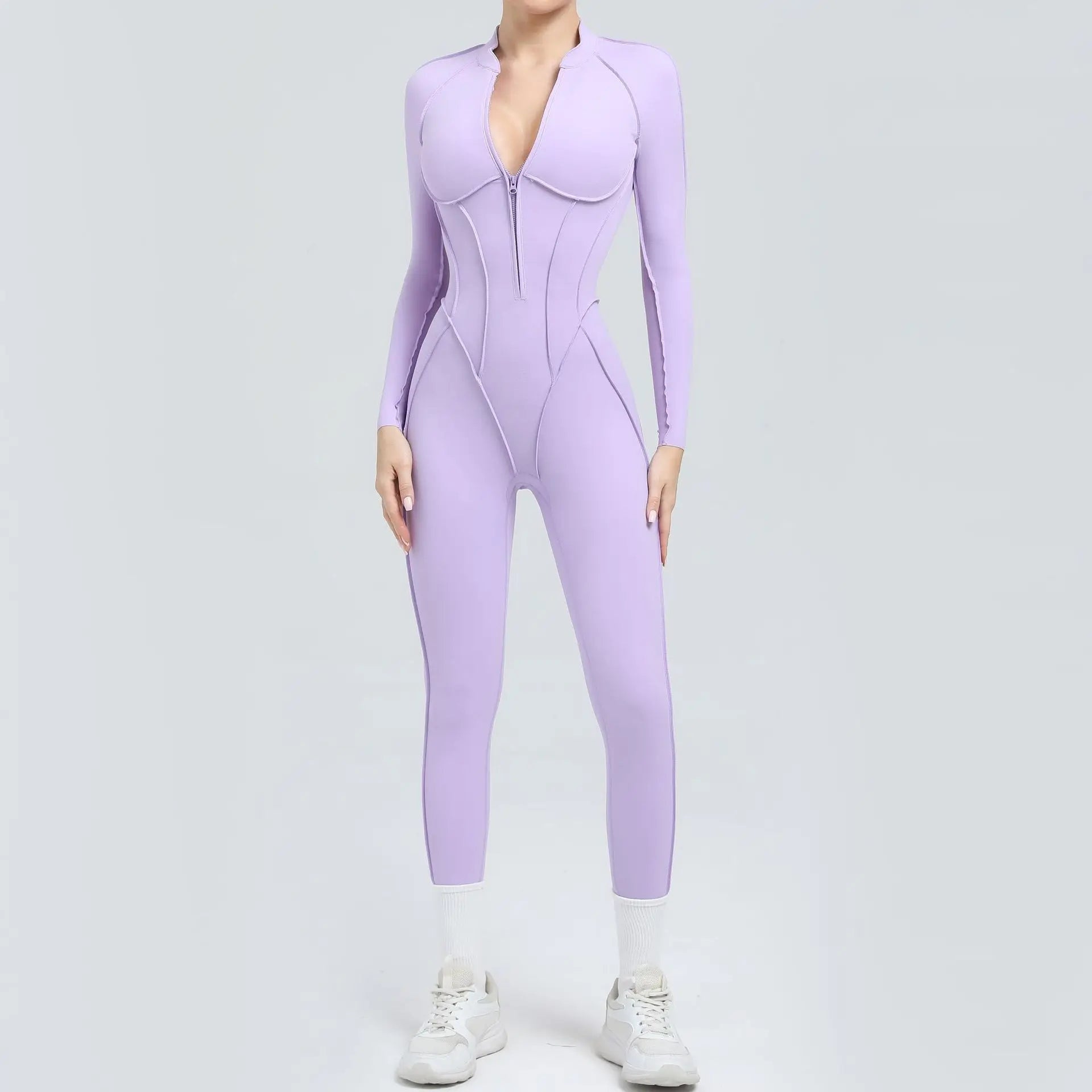 Seamless Backless Zipper Jumpsuit