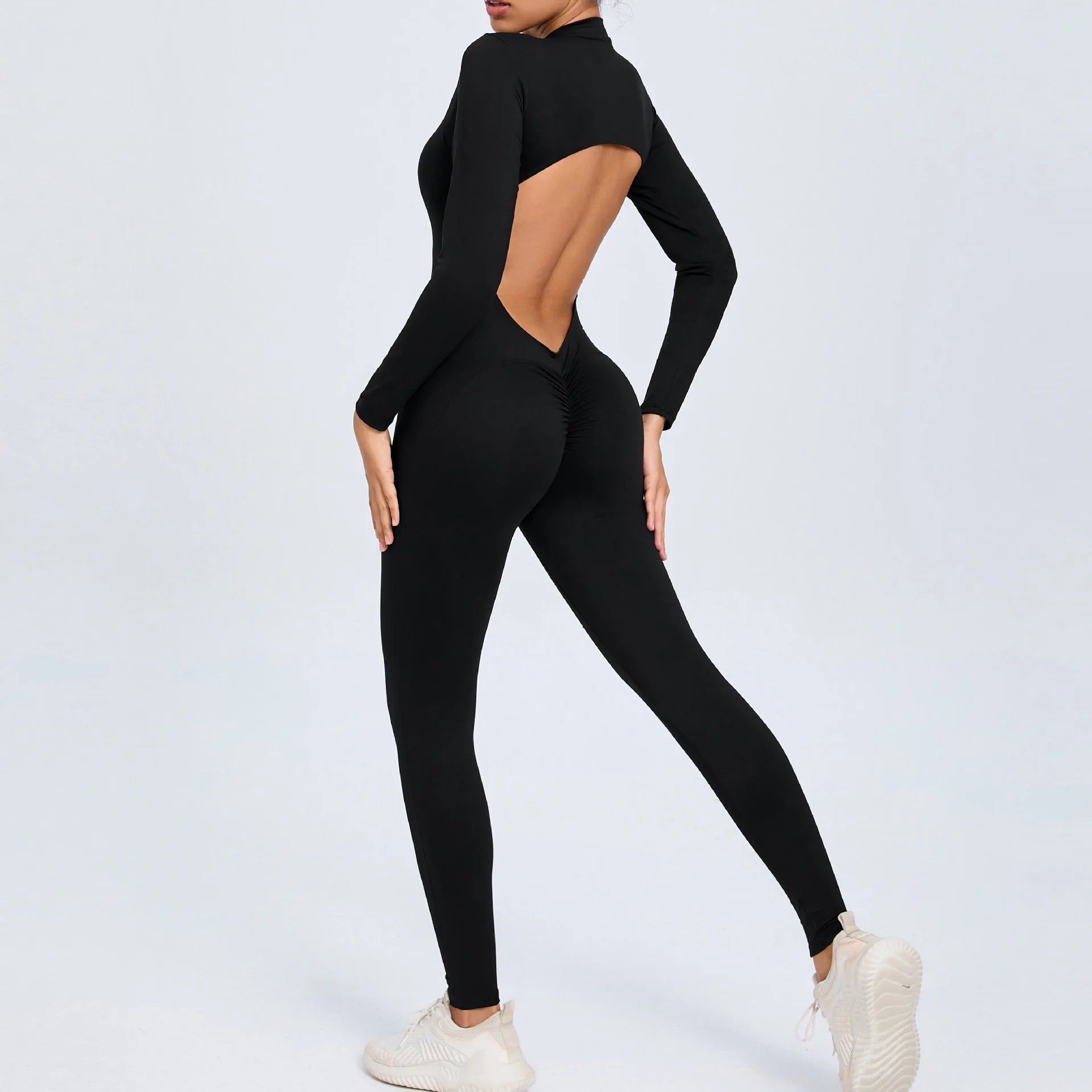Long Sleeve Backless Jumpsuit