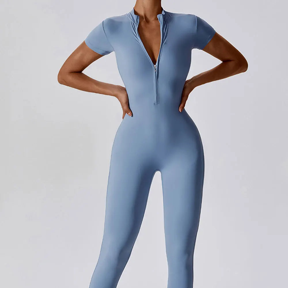 Zipper Workout Jumpsuit