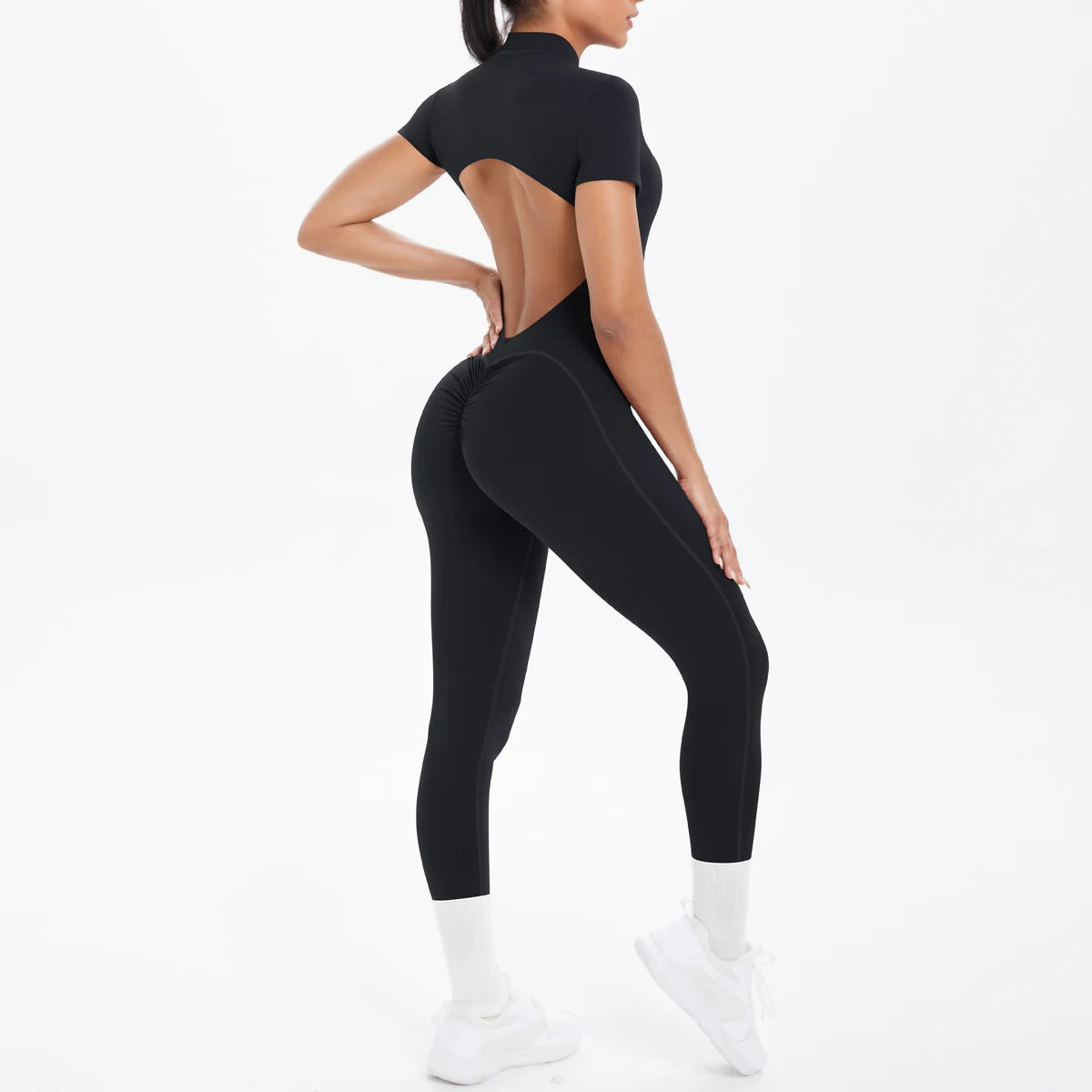 Backless Fitness Jumpsuit
