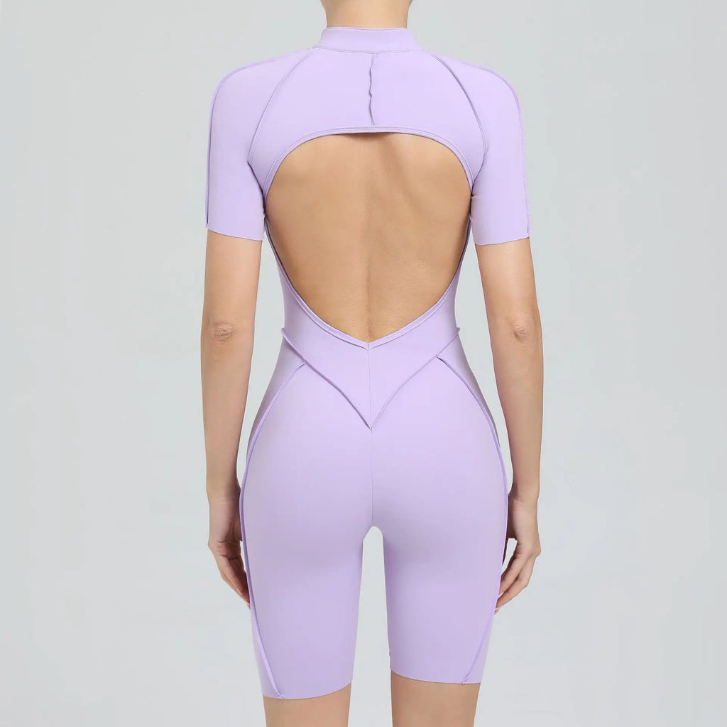 Seamless Backless Zipper Jumpsuit