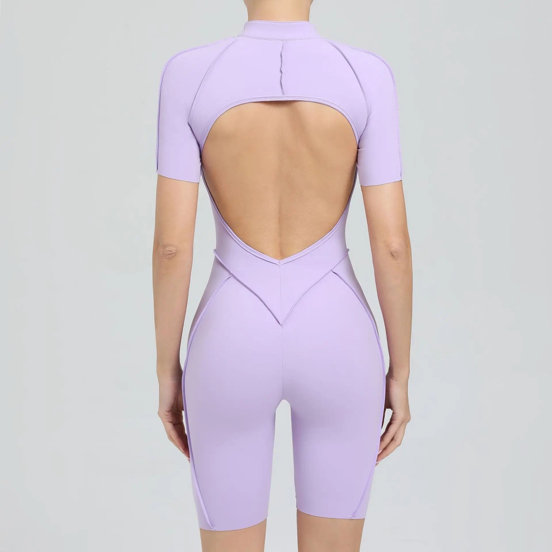 Seamless Backless Zipper Jumpsuit