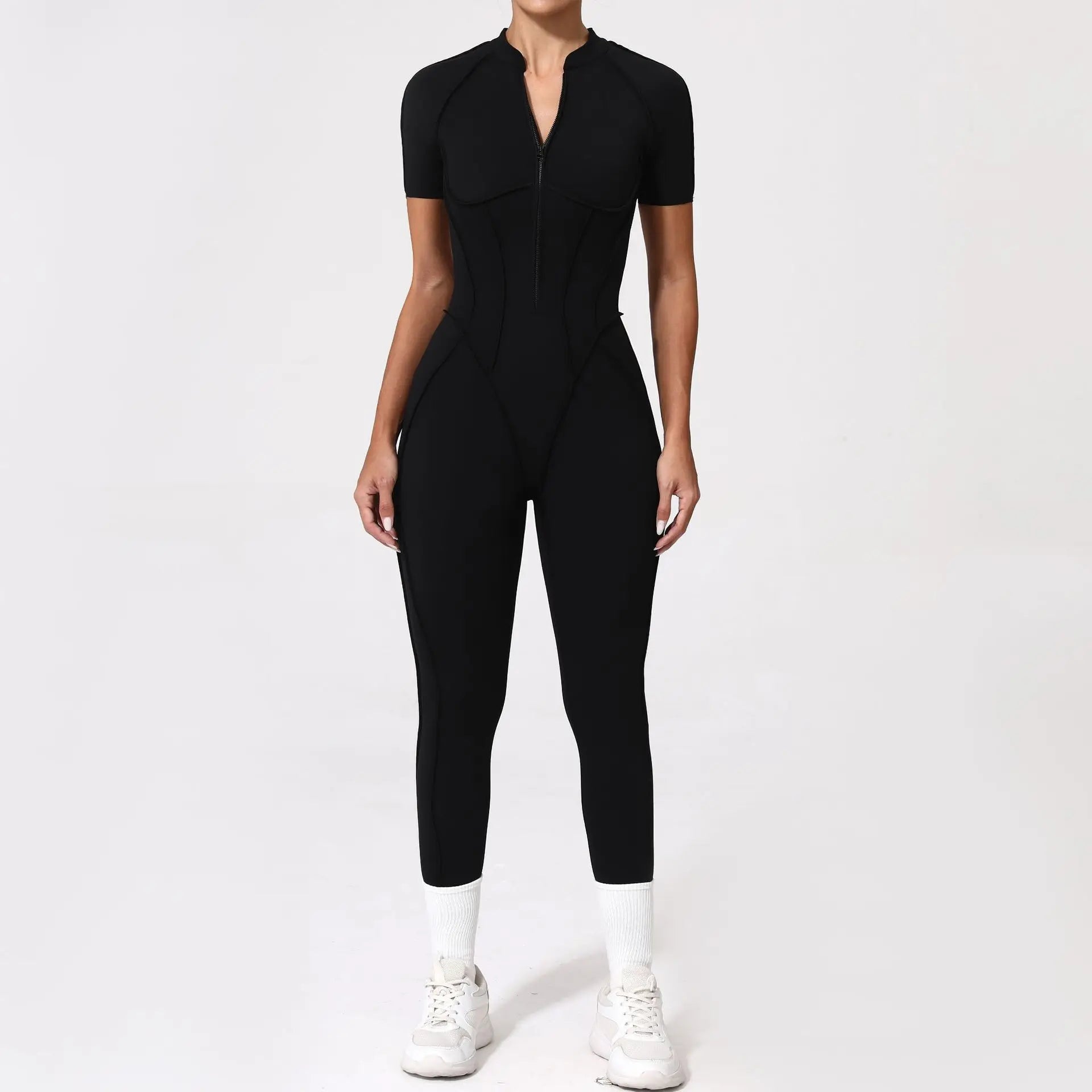 Seamless Backless Zipper Jumpsuit