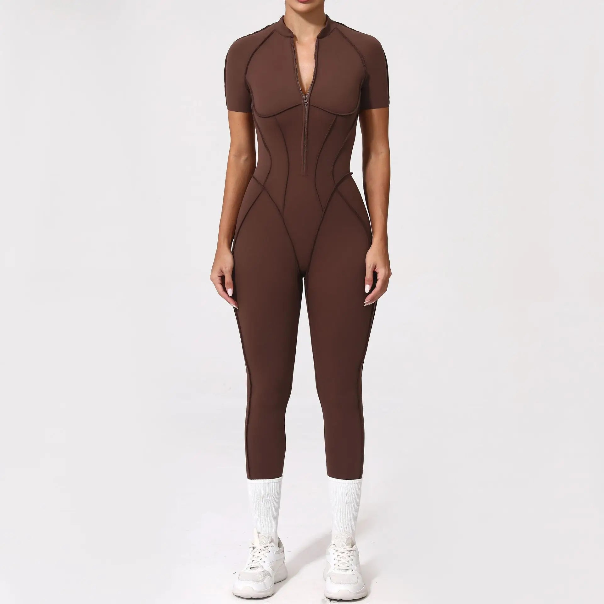 Seamless Backless Zipper Jumpsuit