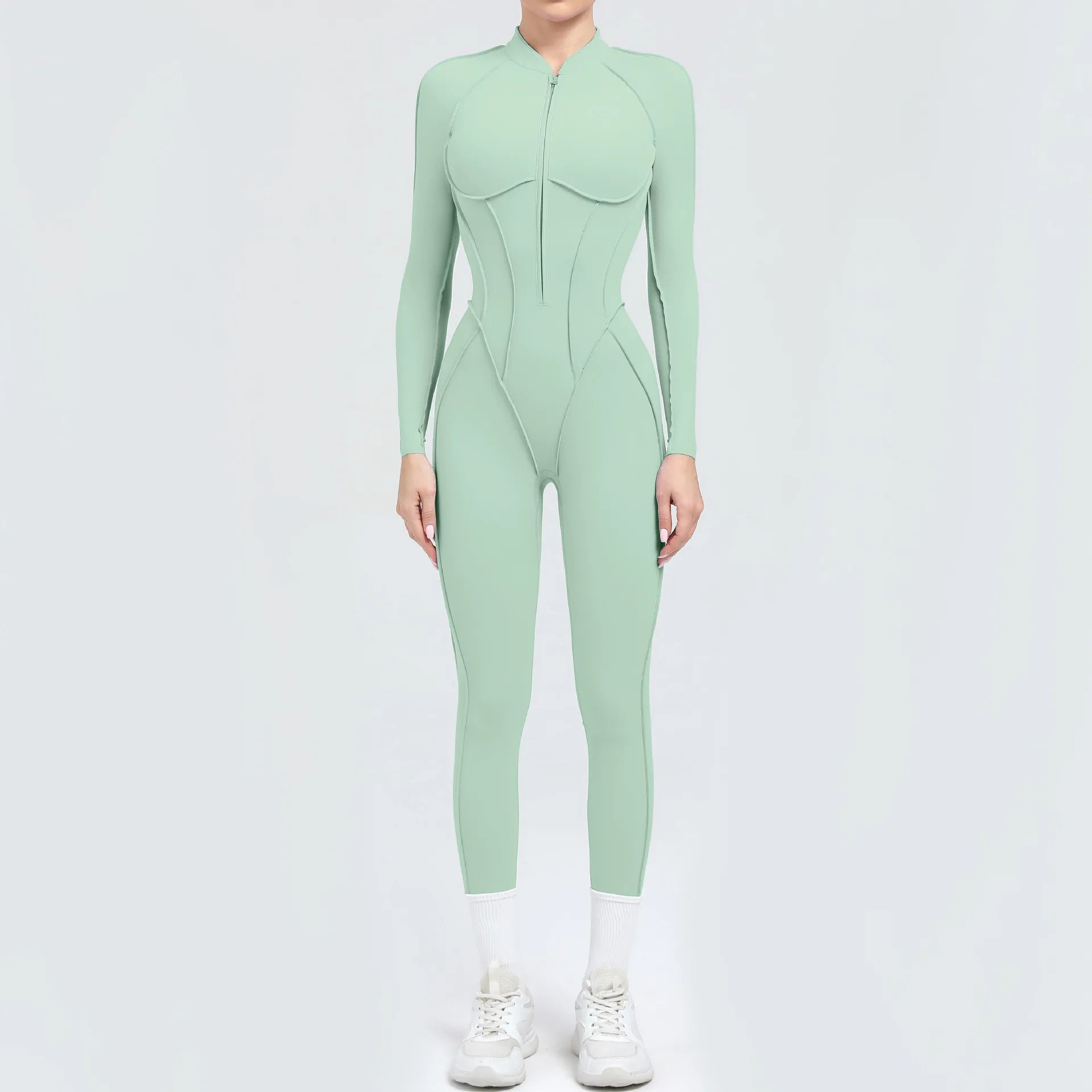 Seamless Backless Zipper Jumpsuit