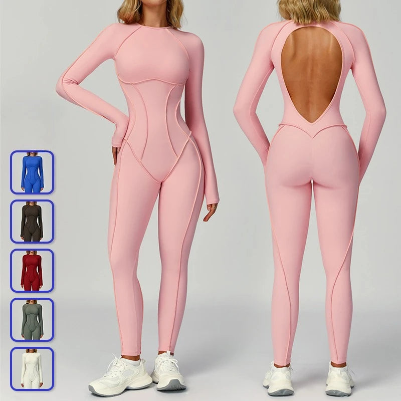 Hollow-Back Yoga Jumpsuit