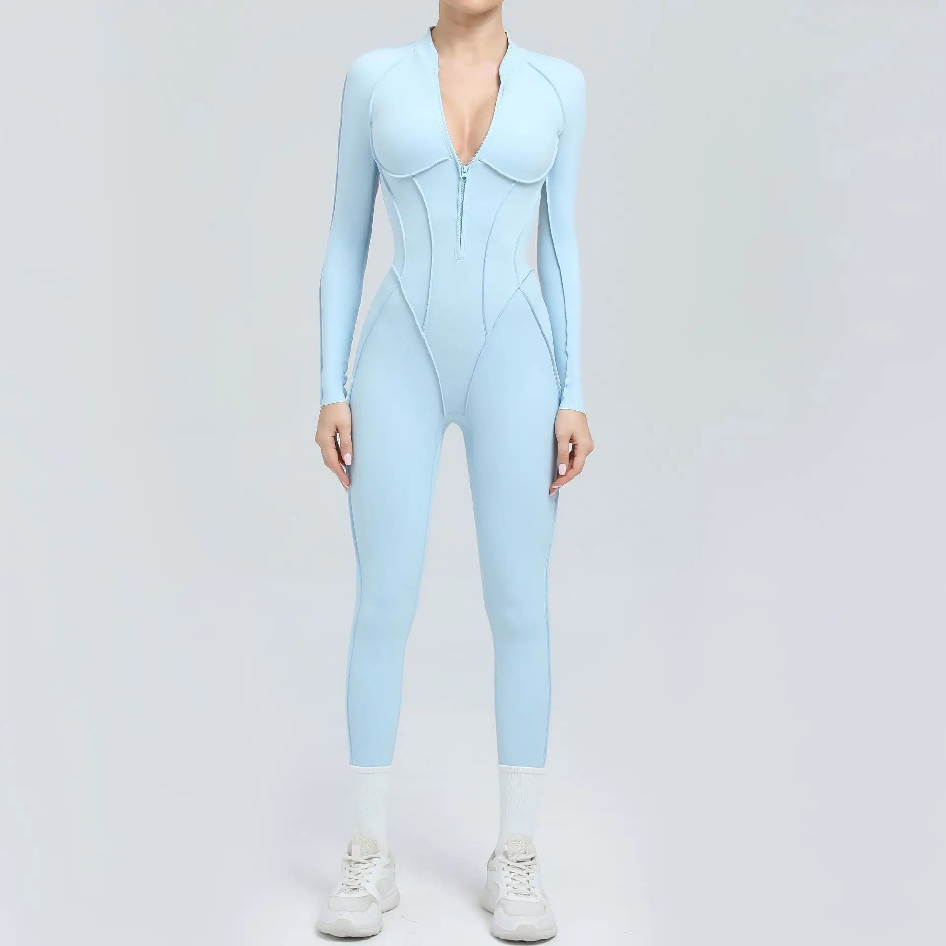 Seamless Backless Zipper Jumpsuit