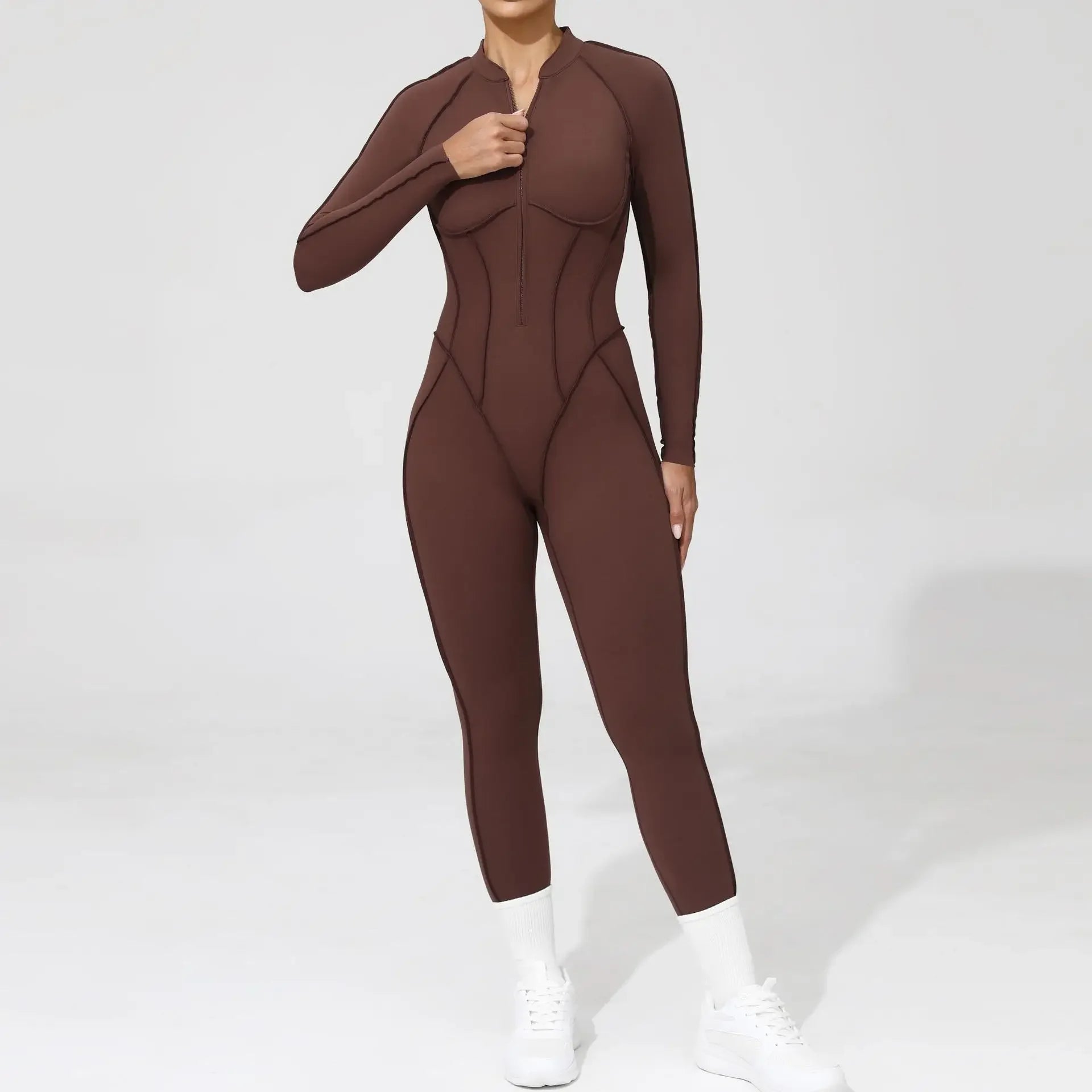 Seamless Backless Zipper Jumpsuit