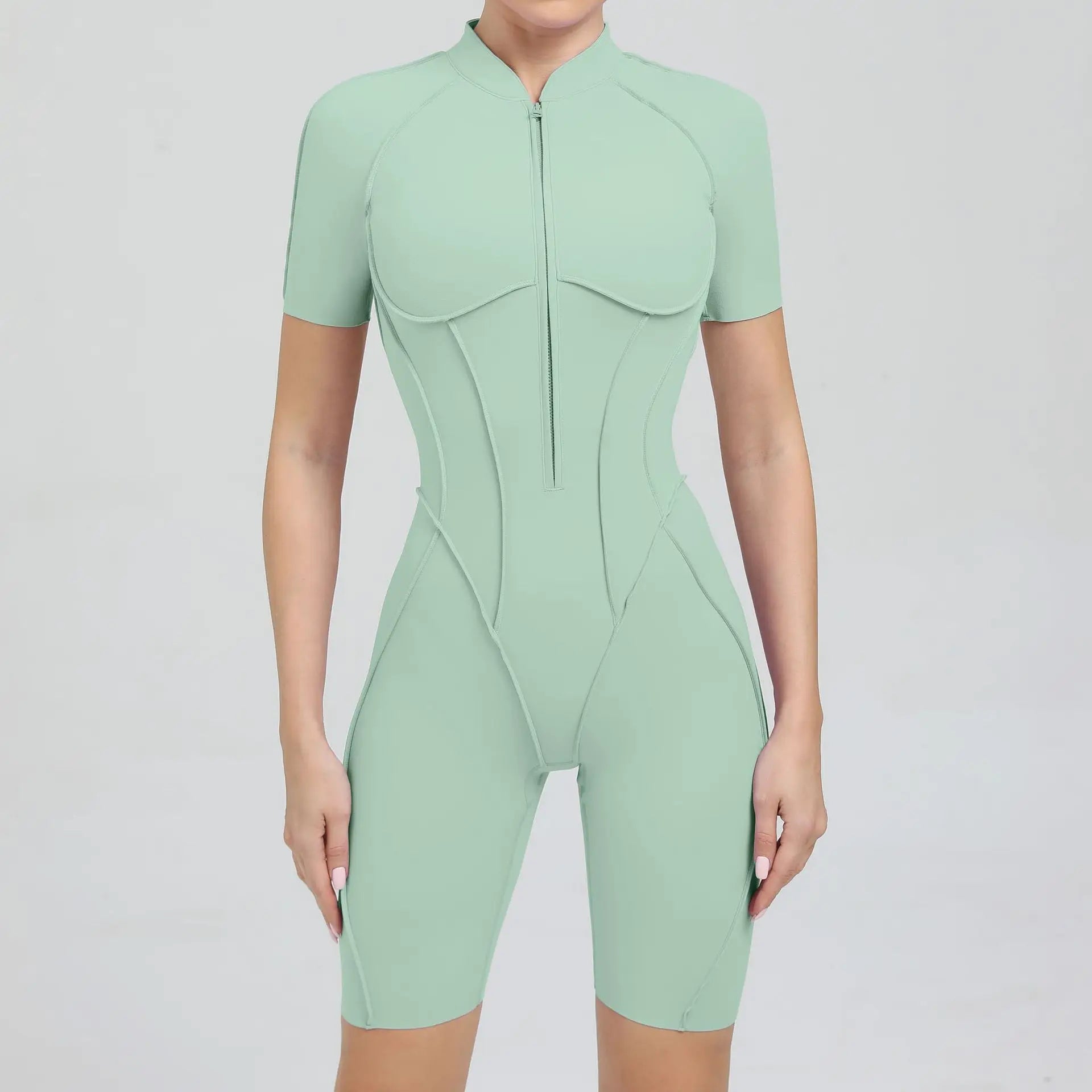 Seamless Backless Zipper Jumpsuit