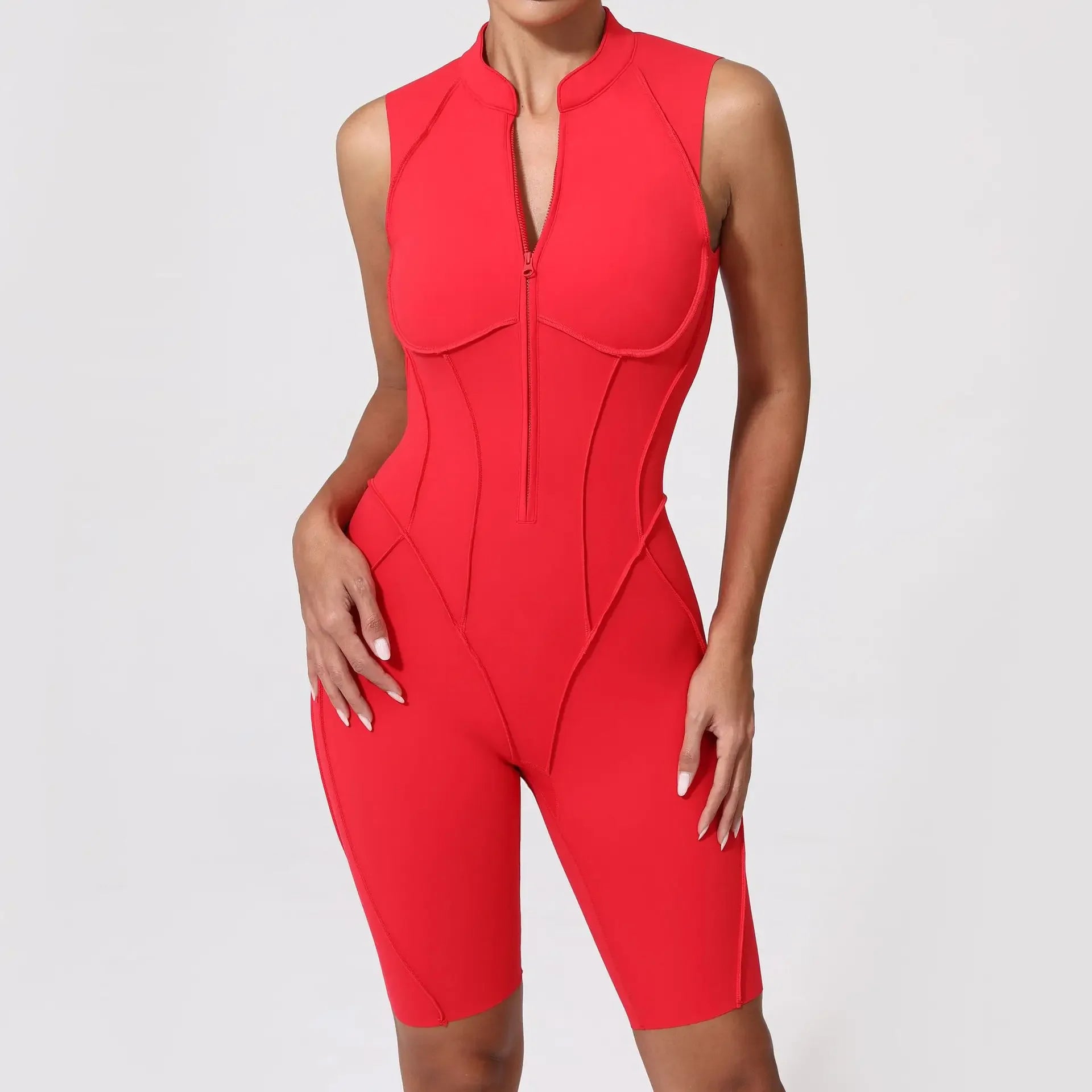 Seamless Backless Zipper Jumpsuit