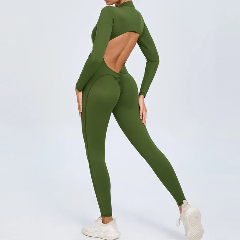 Long Sleeve Backless Jumpsuit