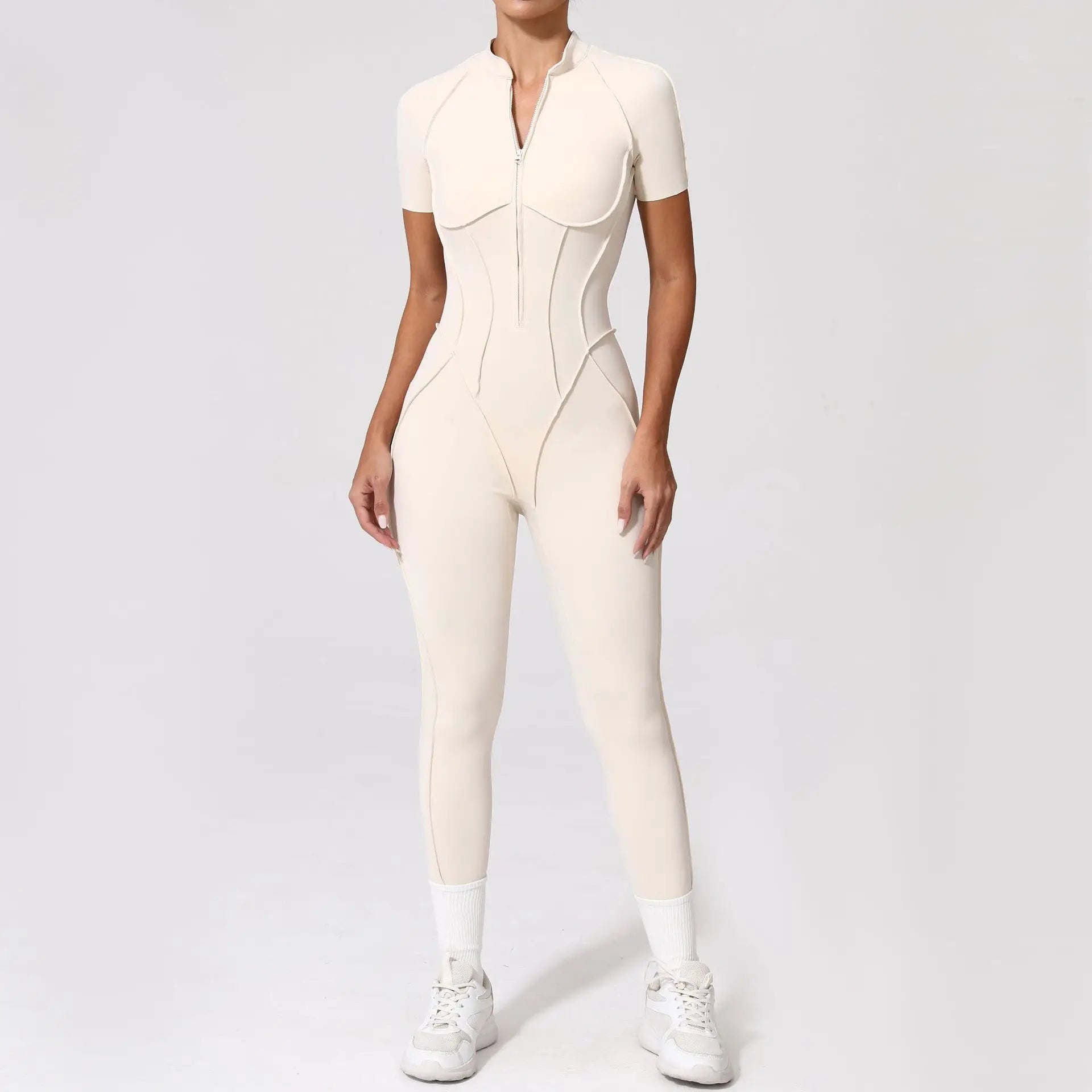 Seamless Backless Zipper Jumpsuit