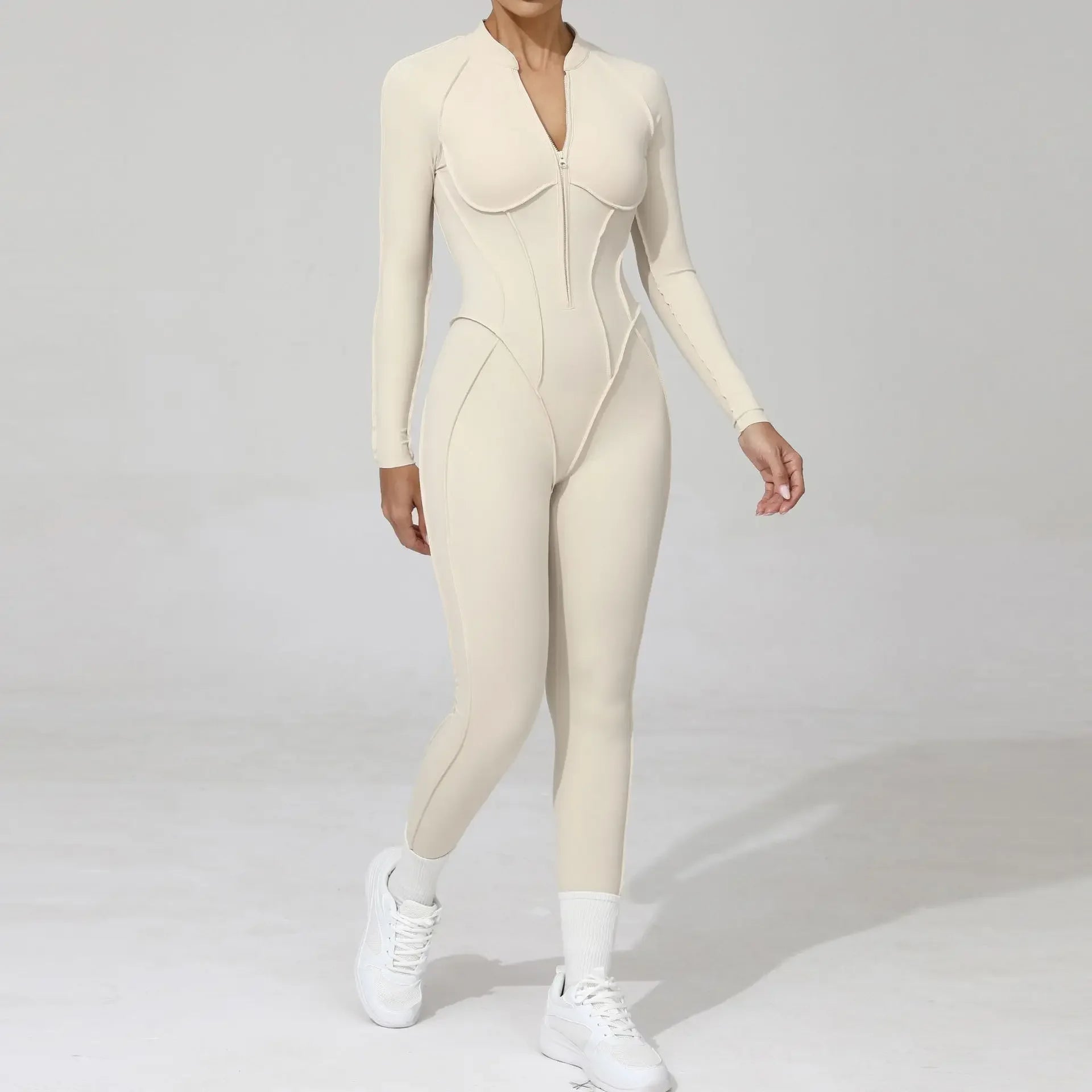 Seamless Backless Zipper Jumpsuit