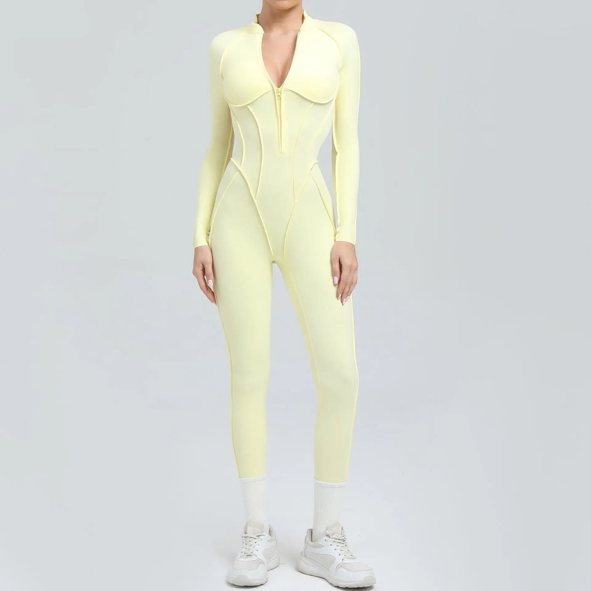Seamless Backless Zipper Jumpsuit