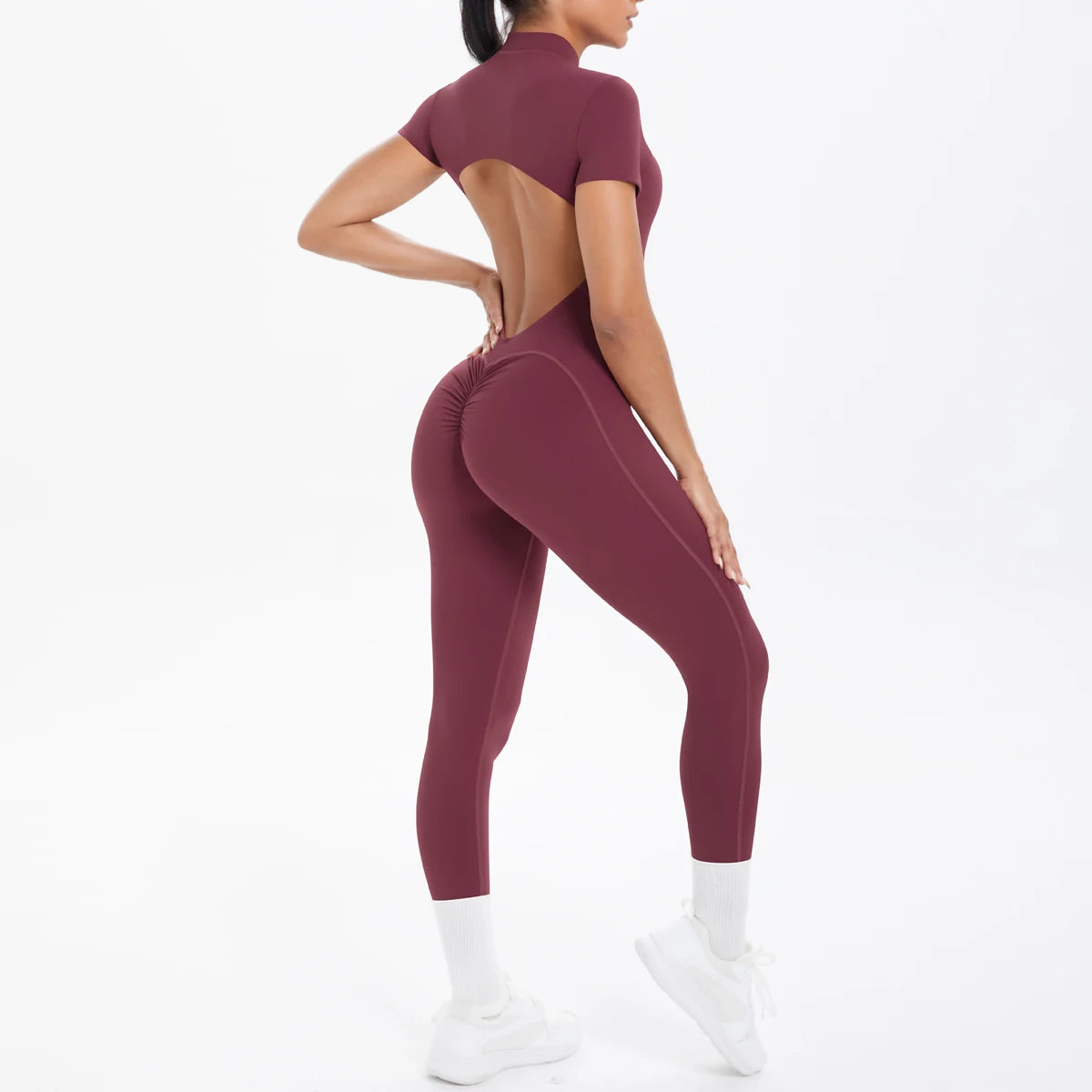 Backless Fitness Jumpsuit