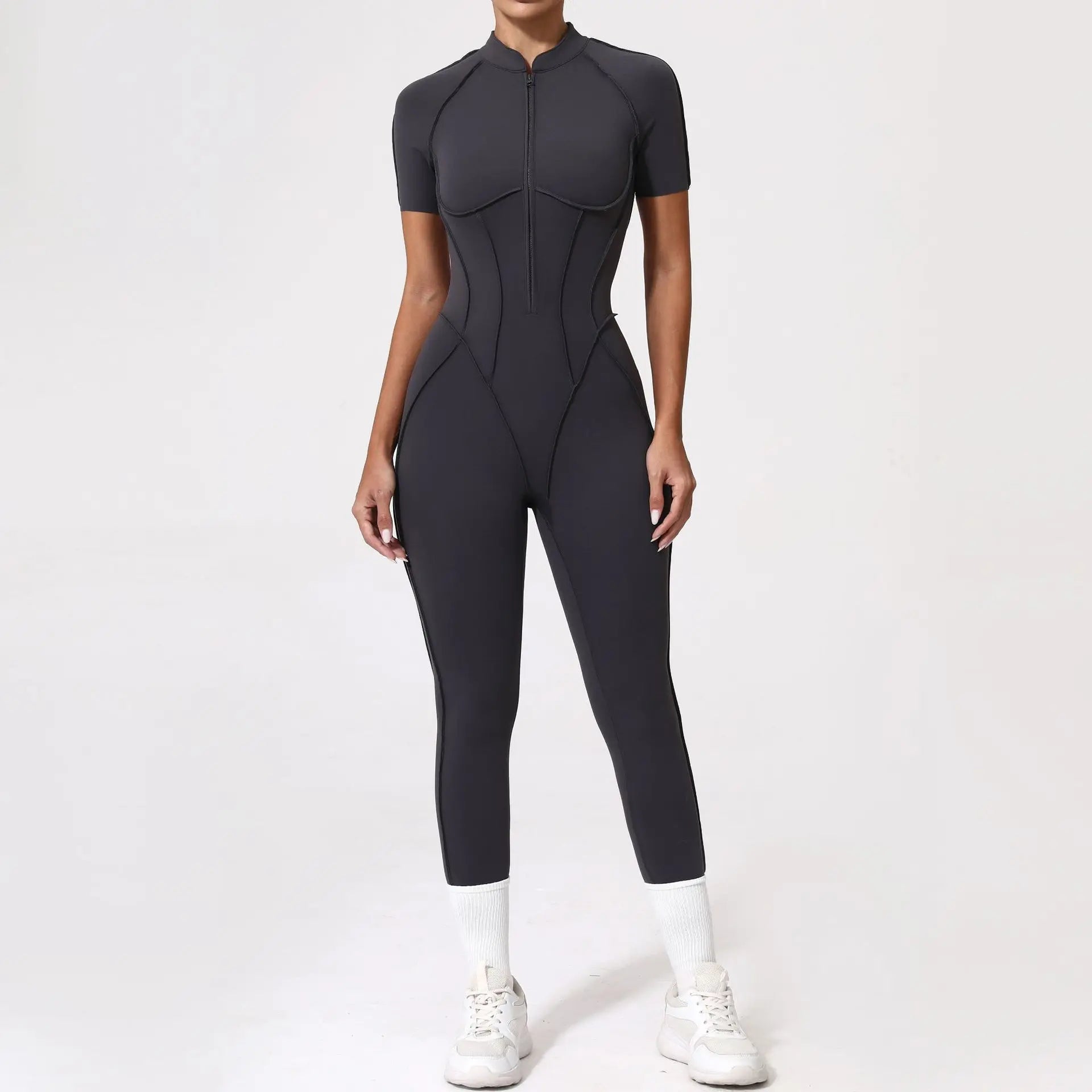 Seamless Backless Zipper Jumpsuit