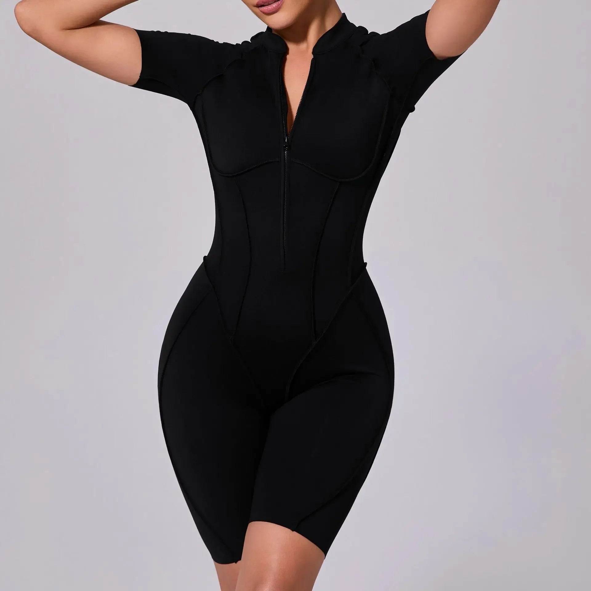 Seamless Backless Zipper Jumpsuit