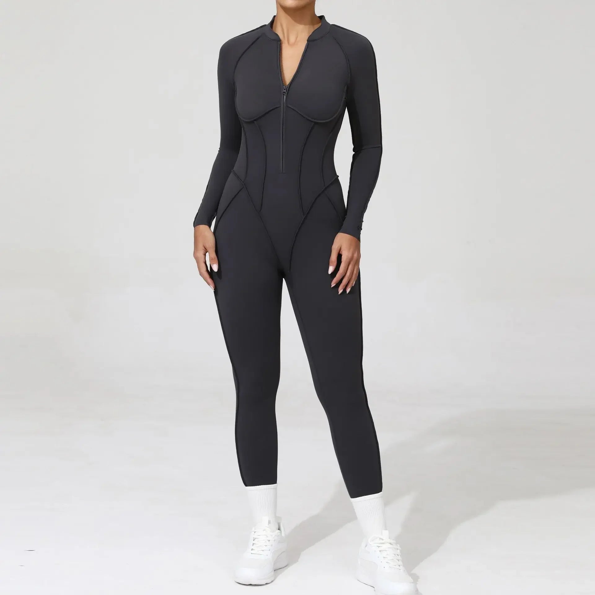 Seamless Backless Zipper Jumpsuit
