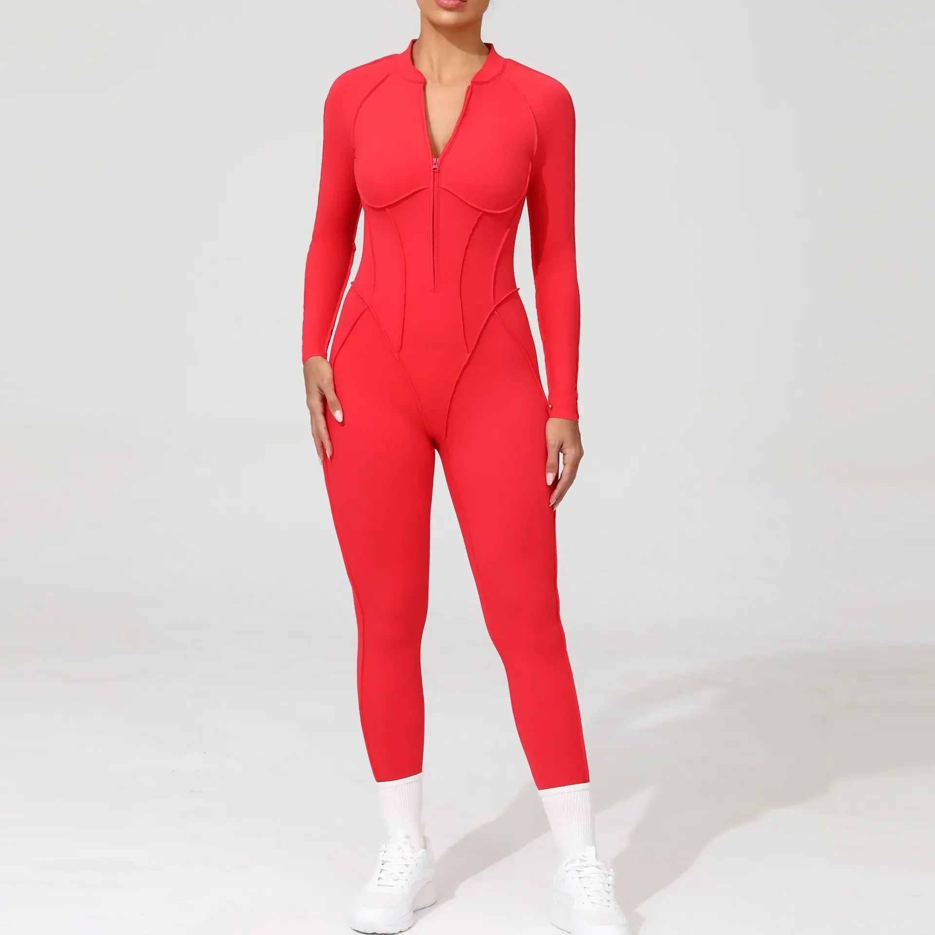 Seamless Backless Zipper Jumpsuit